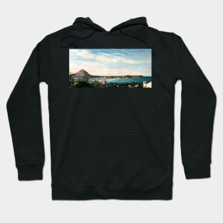 JAVEA AND MOUNTAIN MONTGO VIEWD FROM PORTITXOL. Hoodie